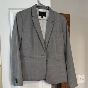 Banana Republic Gray Checkered Blazer